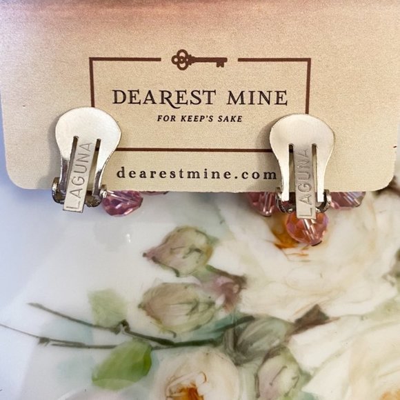 Vintage LAGUNA Pink Crystal Clip Cluster Earring - Picture 4 of 7